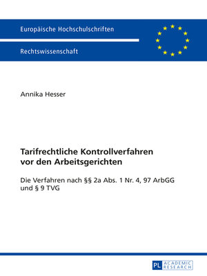 cover image of Tarifrechtliche Kontrollverfahren vor den Arbeitsgerichten